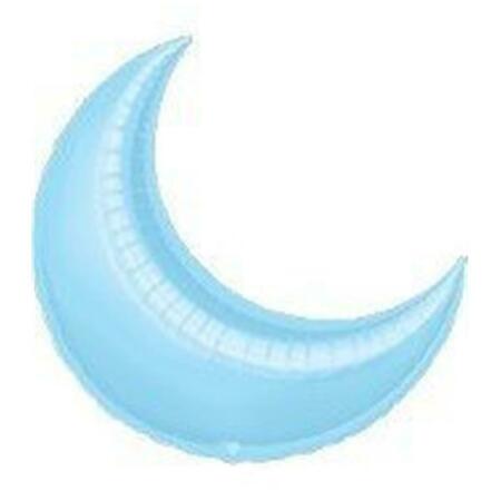 ANAGRAM 35 in. Pastel Blue Crescent Flat Foil Balloon 41200